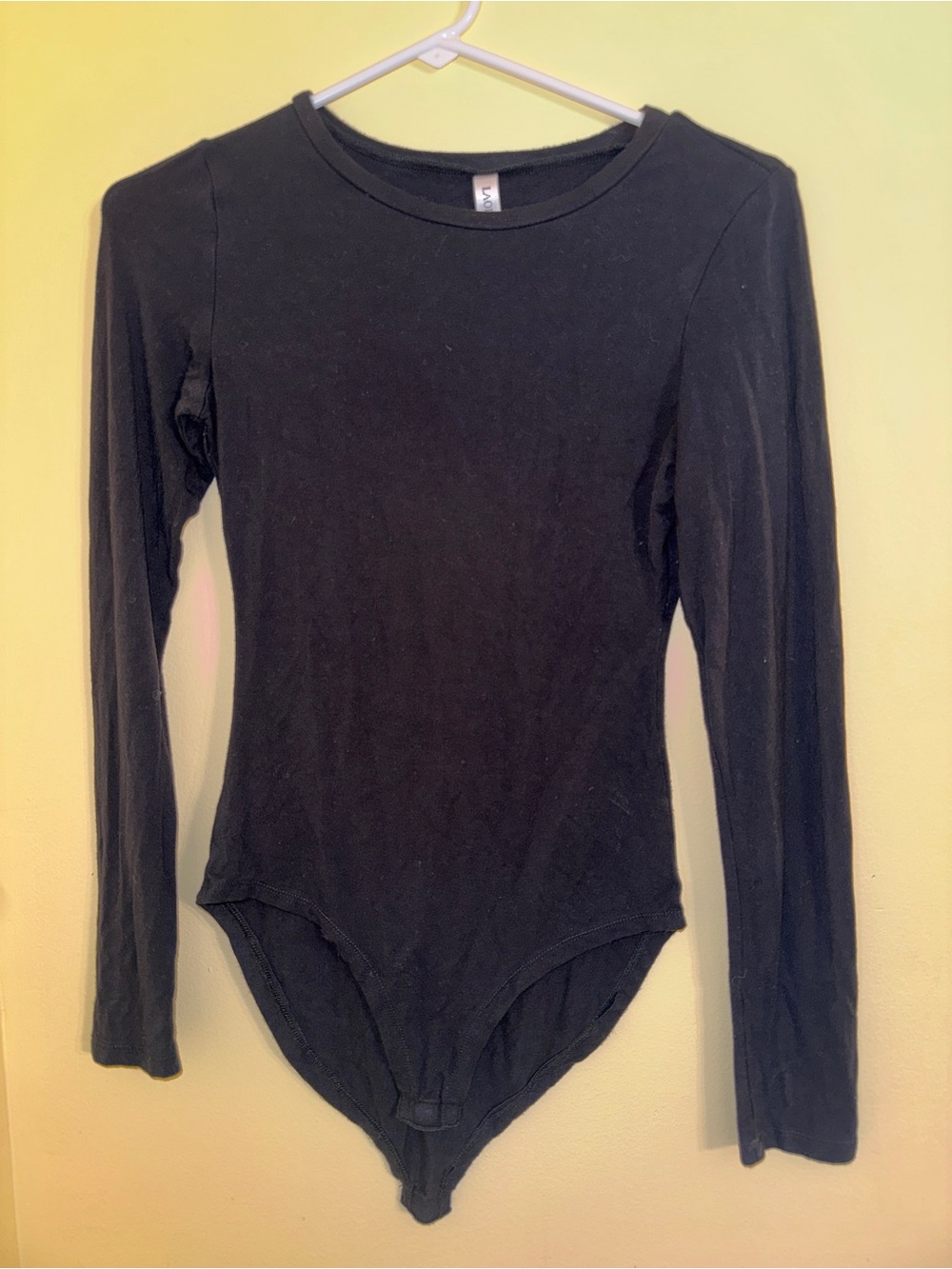 Amazon Black Long Sleeve Bodysuit - Women's Crew Neck